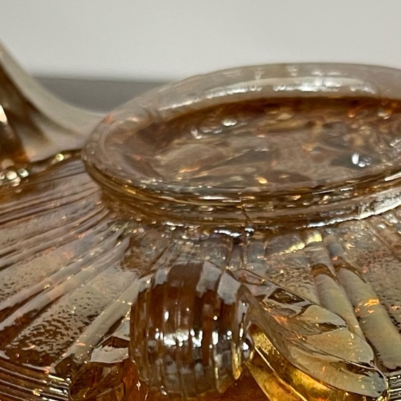 Vintage Fenton Marigold Carnival Imperial Open Rose Footed Bowl 10" dia. EUC - Picture 10 of 14